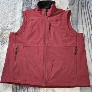 King Ranch Vest Rancher Stretch Polyester Men's Size 2XL Burgundy